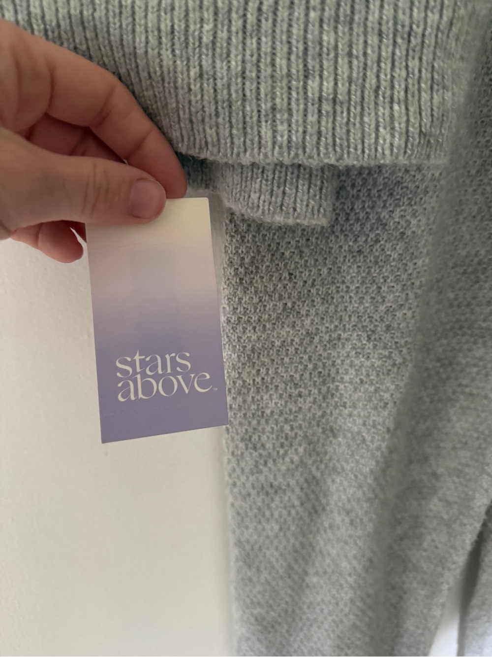 NWT Stars Above Light Gray Knit Henley Sweater & Jogger Set, Size XS/S - Picture 3 of 7